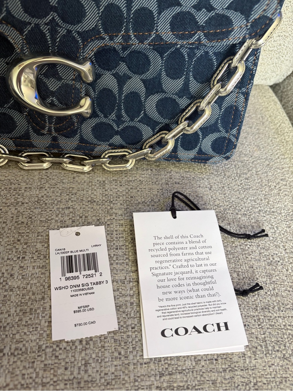 Coach Chain Tabby 30 in Signature Denim - Picture 6 of 7